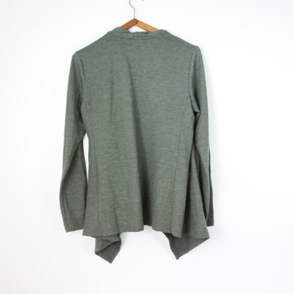 LOGO By Lori Goldstein Open Cardigan Women's Size Small Olive Green - Picture 2 of 4